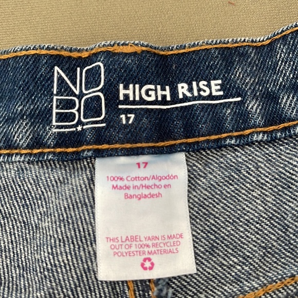 NO BO  Distressed High Rise womens  Shorts size 17” - Picture 2 of 10